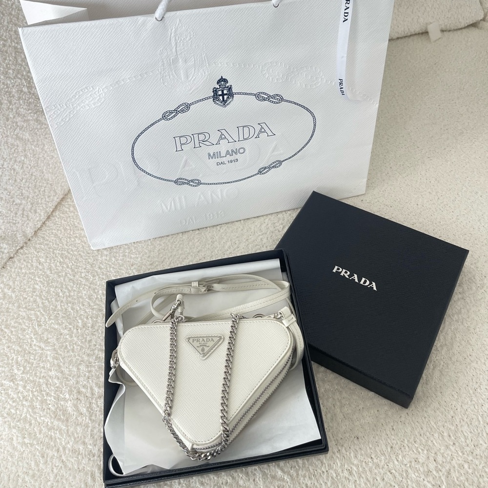 PRADA triangle mini pouch crossbody purse